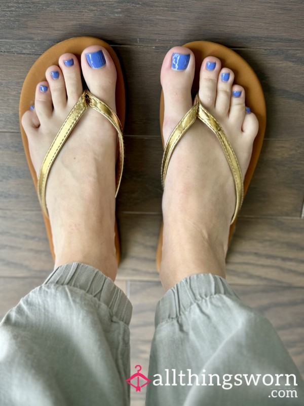 Gold Flip Flops