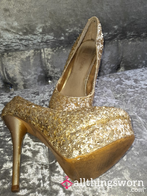 Gold S**y High Heels