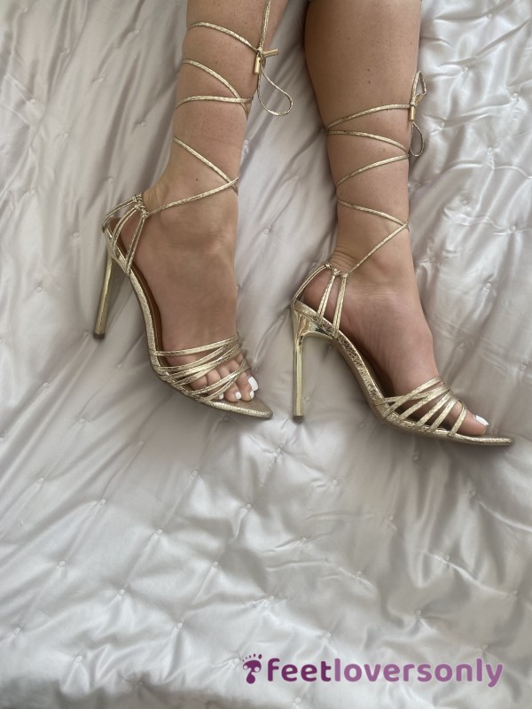 Gold Strappy Heels