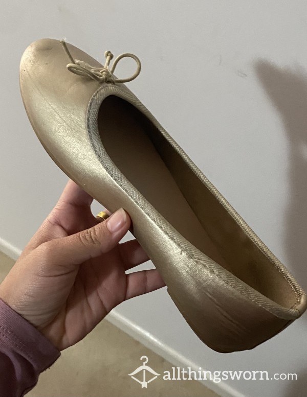 Gold Worn Flats For 8 Months