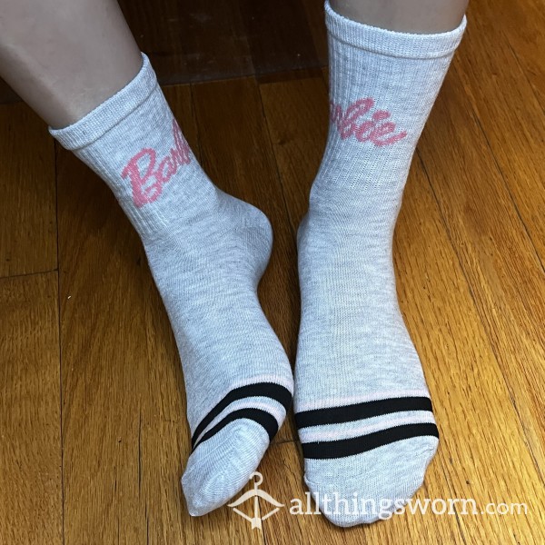 Gray Barbie Crew Socks