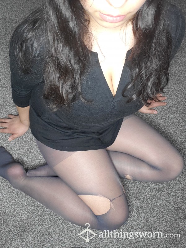 Gray Torn Pantyhose