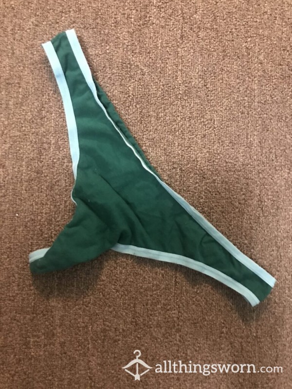 Green Cotton Thong