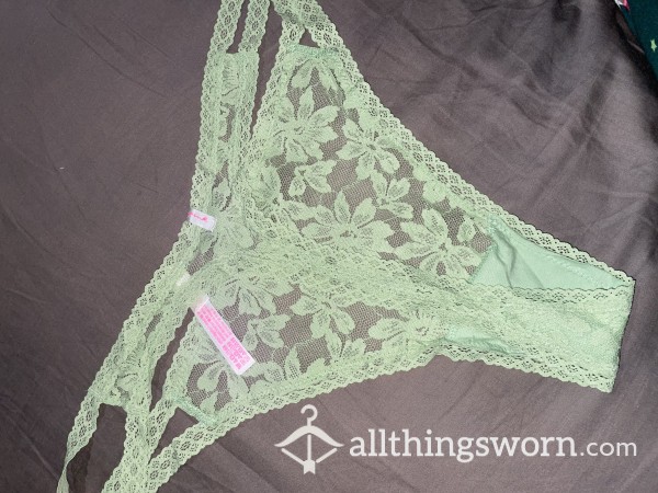 Green Lace PINK Thongs