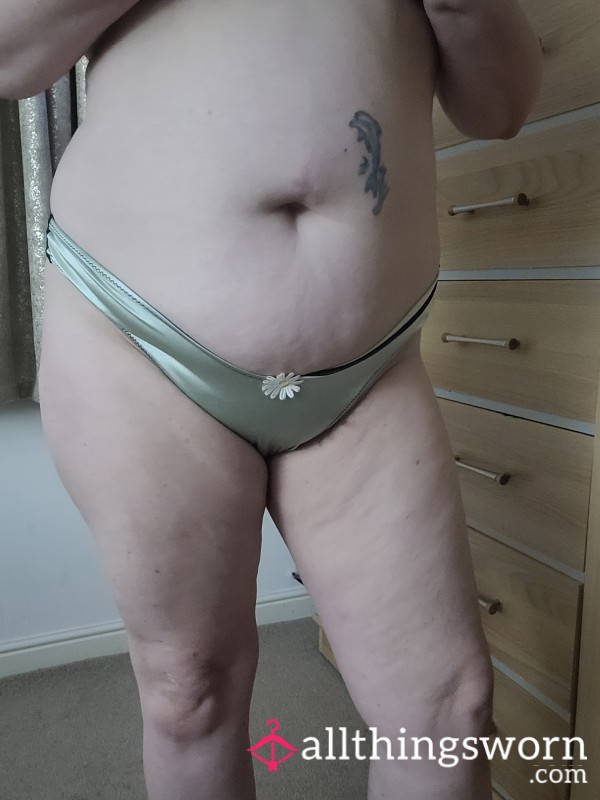 Green Satin And Lace Knickers