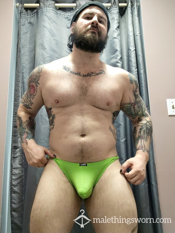 Green Thong Used & Abused By Sweaty Jock