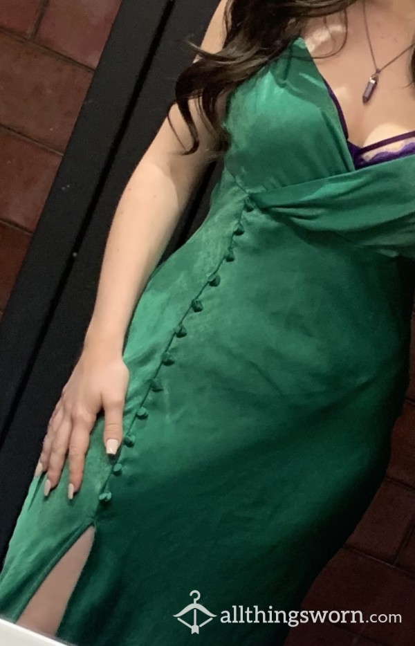 Green Zara Dress With S**y Leg Split