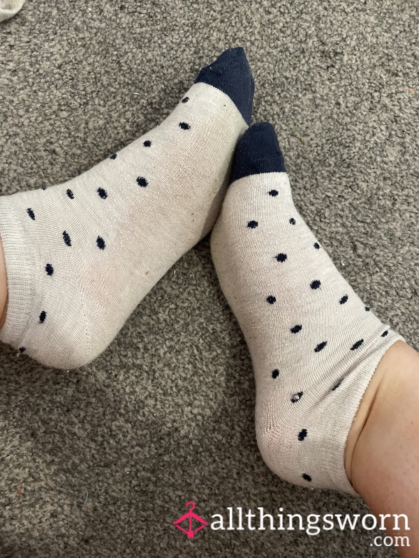 Grey And Blue Thin Cotton Socks