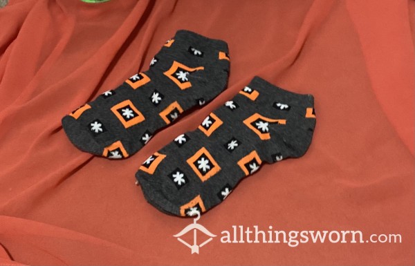 Grey And Orange Socks