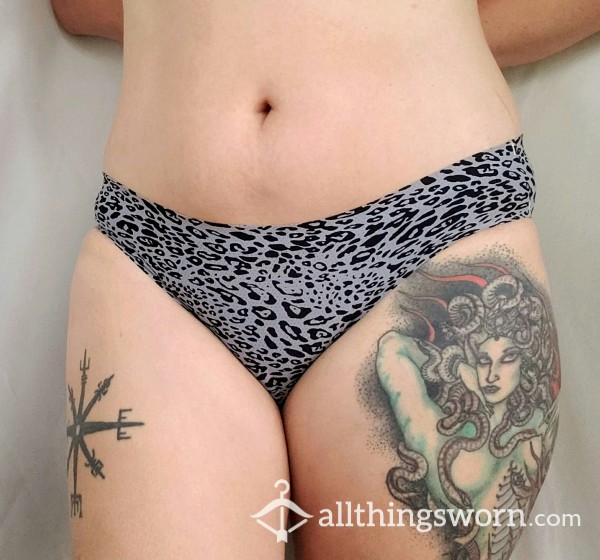 Grey Animal Print Mesh Panties🤍