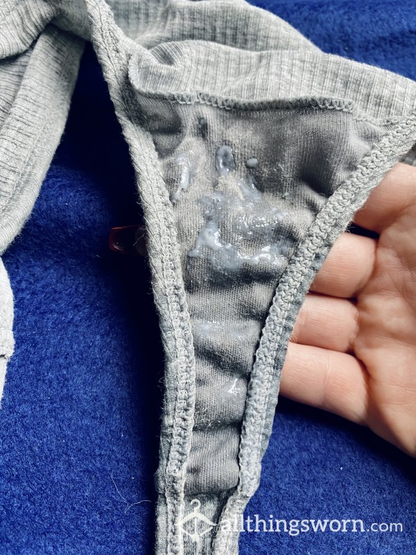 Grey Cotton Thong