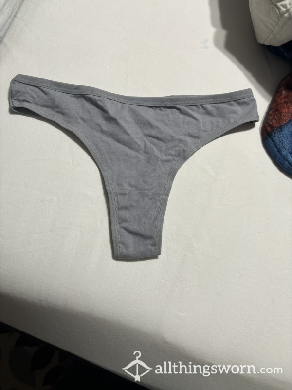 Grey Cotton Thong