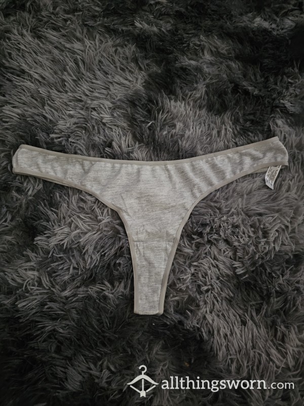 Grey Cotton Thong