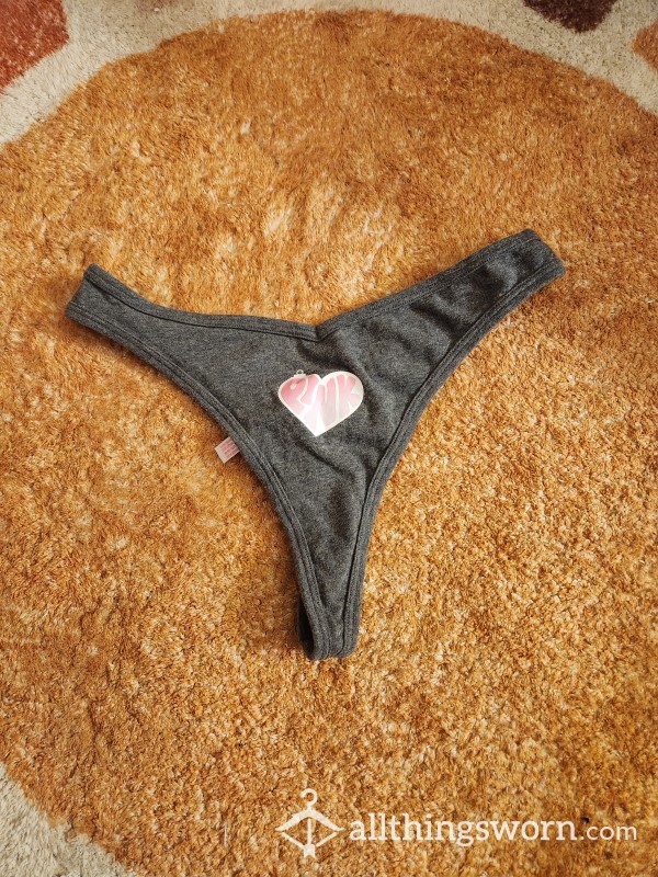 Grey Ornament Thong (Brand: Pink) 💖