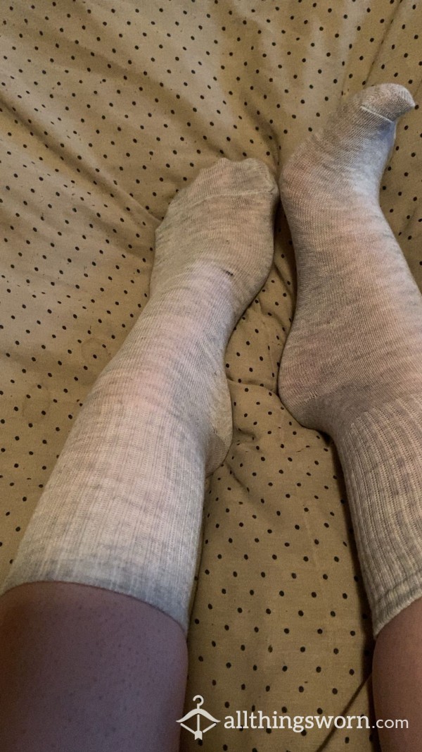 Grey Short Crew Socks