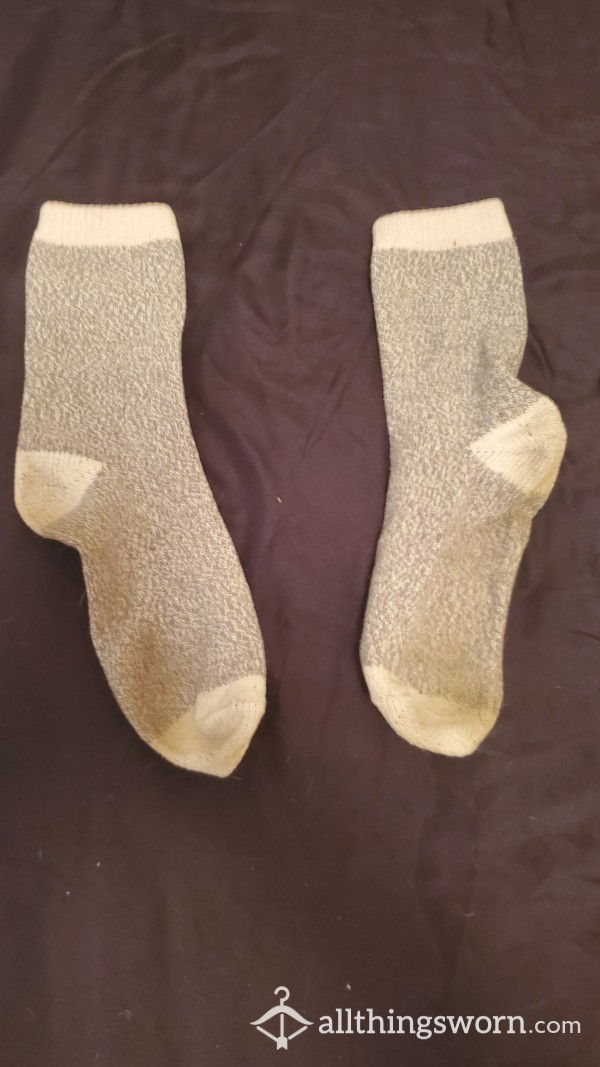 Grey & Soft Pink Cotton Socks