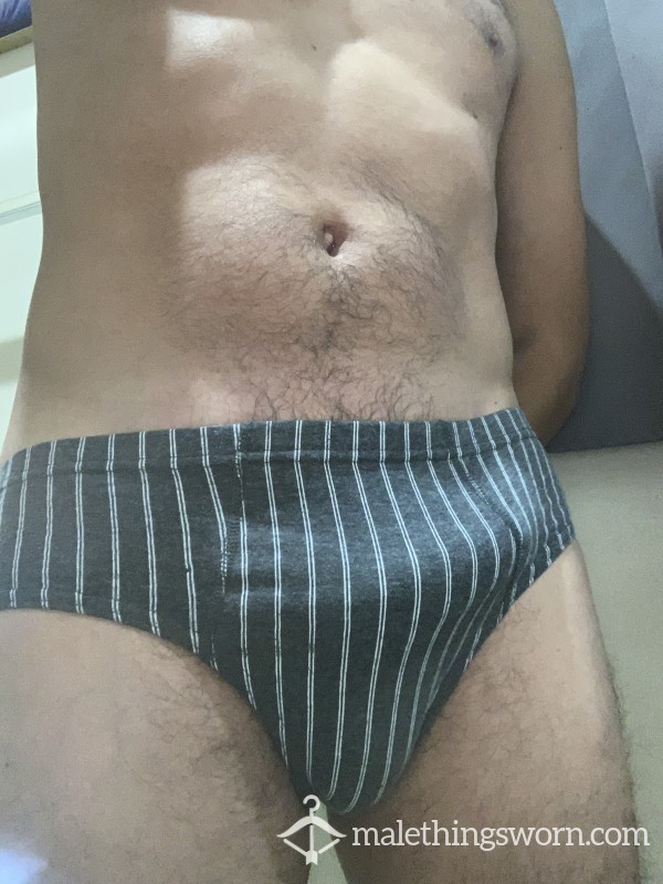 Grey Striped Briefs