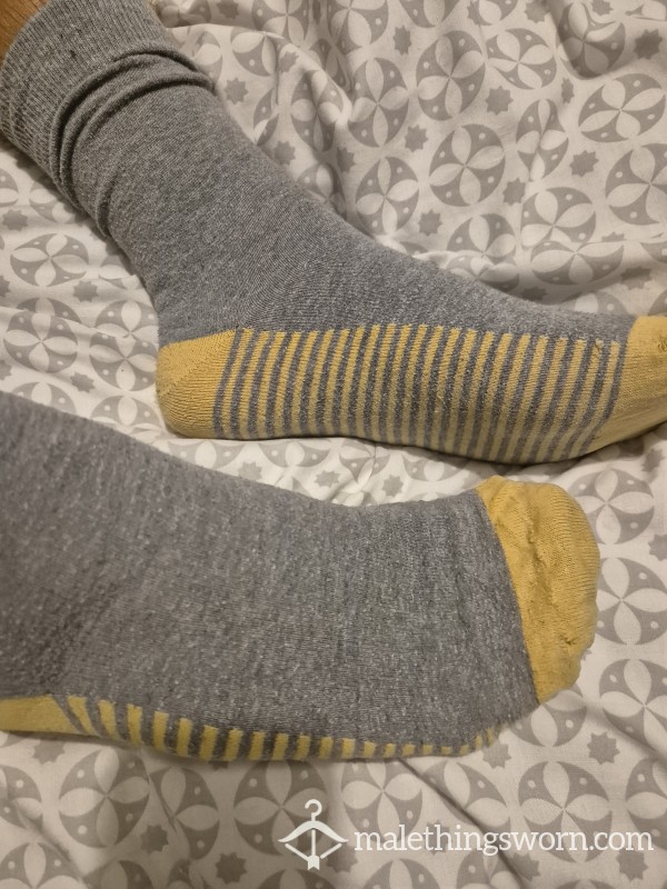 Grey & Yellow Work Socks