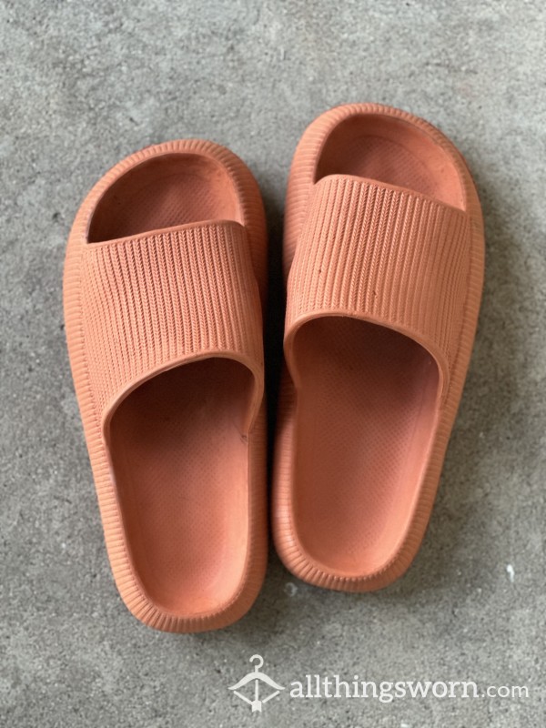 Grungy Orange Foam Slides