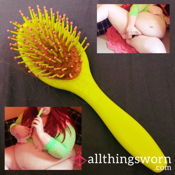 💚🪮Hairbrush And Hair- ✨as Seen On My Fansly 😉🎦✨😉 +🆓shipping+tracking+used Before Shipping 💦🪮💚