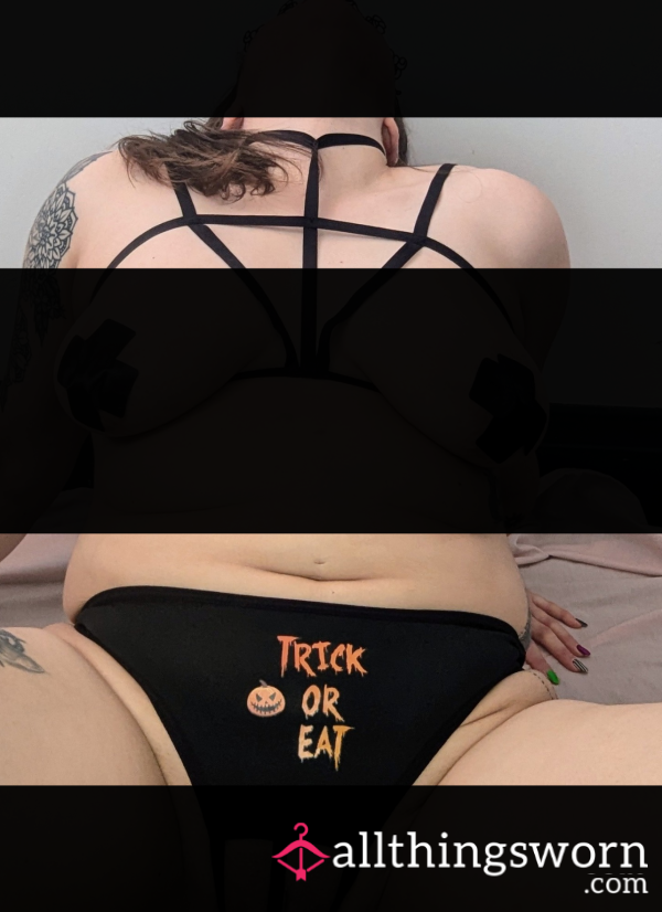 Halloween Thong With Pearl Lined String..... Trick Or Eat?