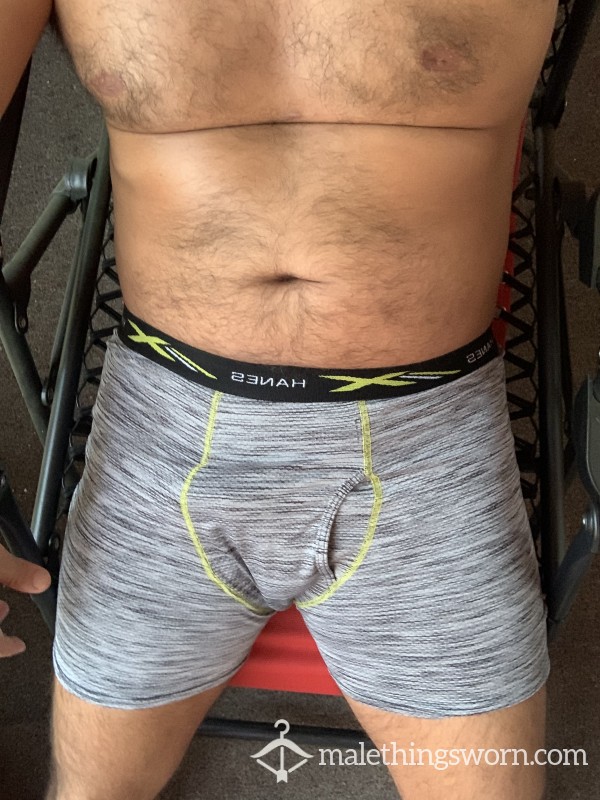 *UPDATE* Now With A 5th Fresh Load Of C*m (they REEK Of C*mshots) Hanes Grey Boxer Briefs