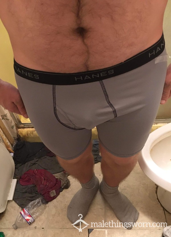 Grey Hanes Boxer Brief