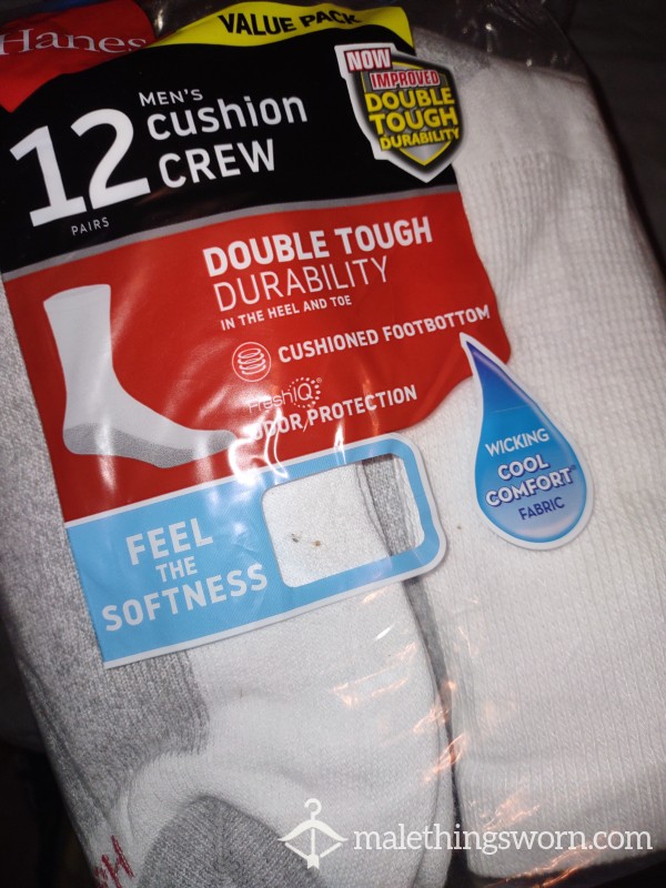 Hanes White Crew Socks