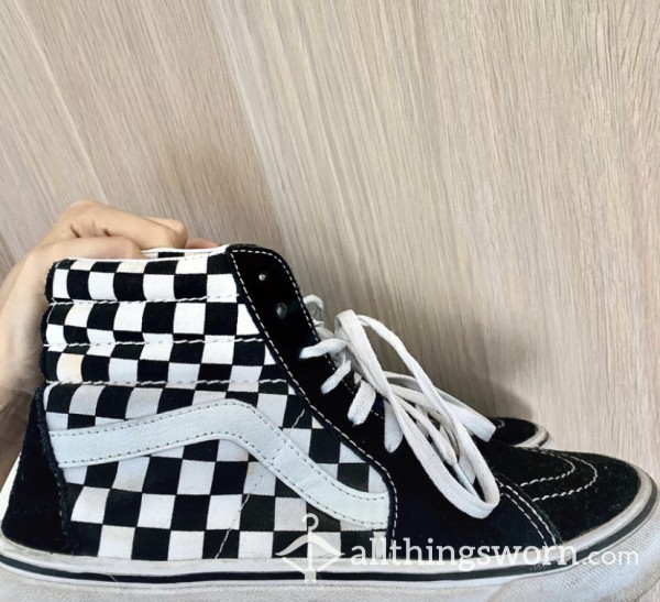 Heavily Worn Checkerboard Vans