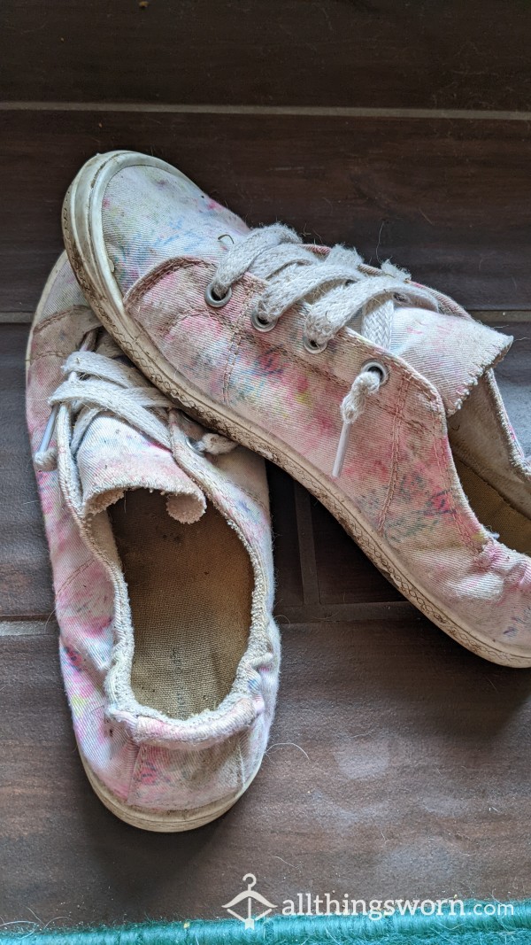 Heavily Worn Slip On Sneakers