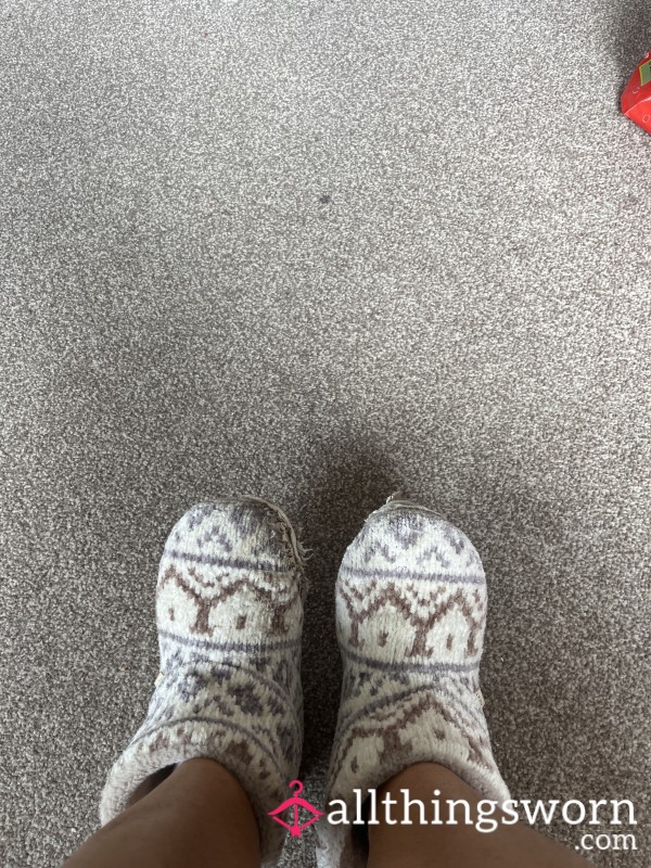 Heavily Worn & Soiled Christmas Slippers