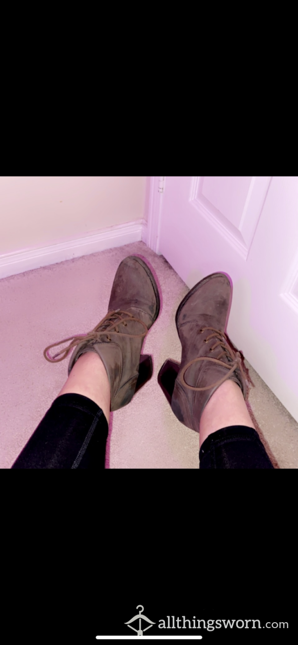 Heavily Worn Suede High Heels