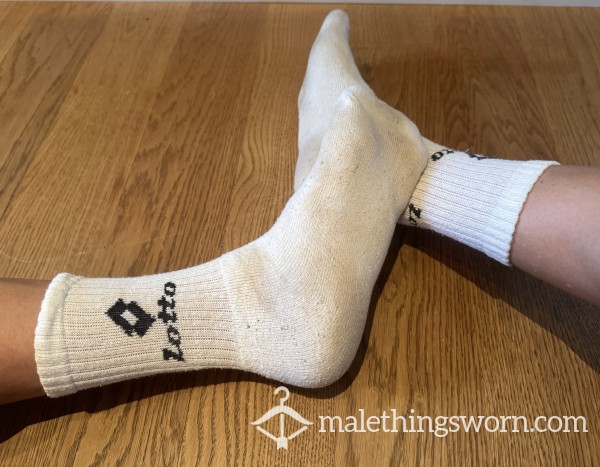 Heavy Used White Lotto Socks