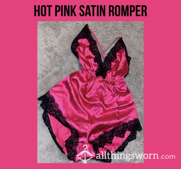 Hot Pink Satin Romper💖