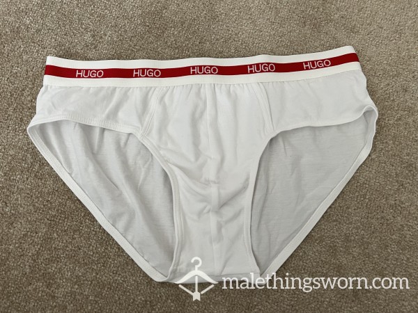 Hugo Boss Red White Briefs Medium