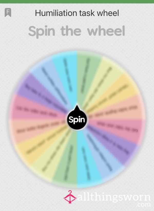 Humiliation Tasks Wheel