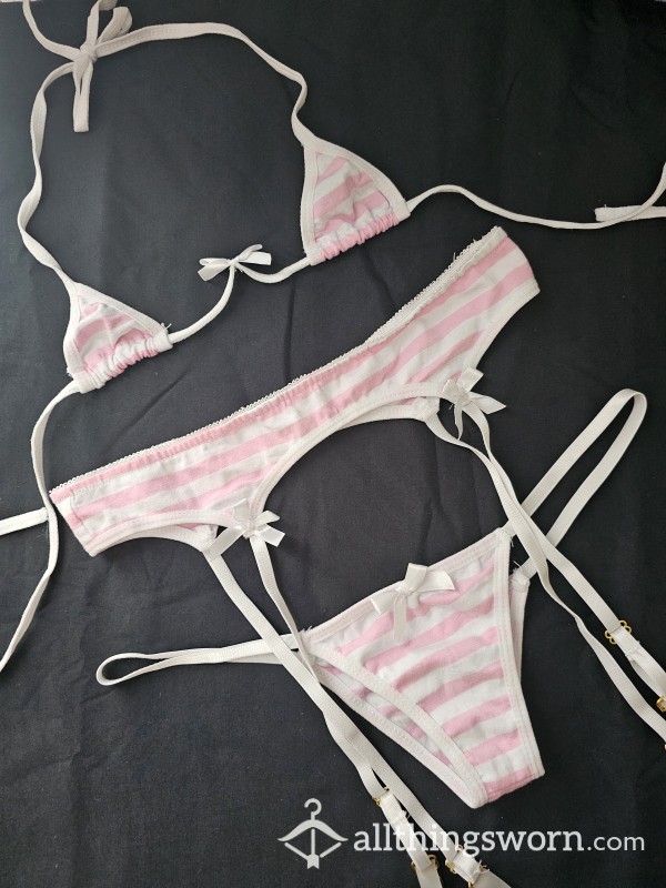 Itty Bitty Pink Striped Bikini