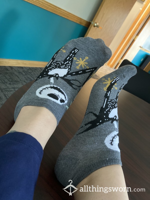 Jack Skellington Gray Ankle Socks