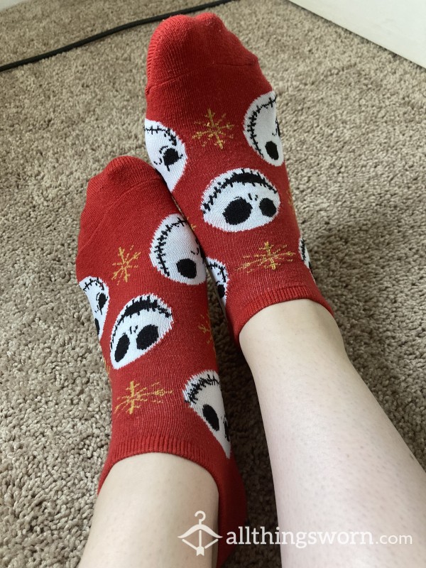 Jack Skellington Red Ankle Socks