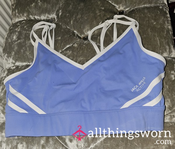 Jack Wills Sports Bra. In Blue And Pink