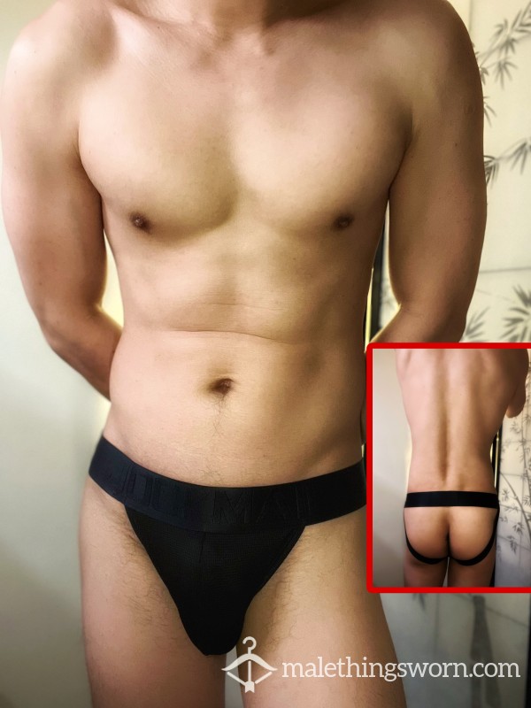 Jockmail Black Jockstraps