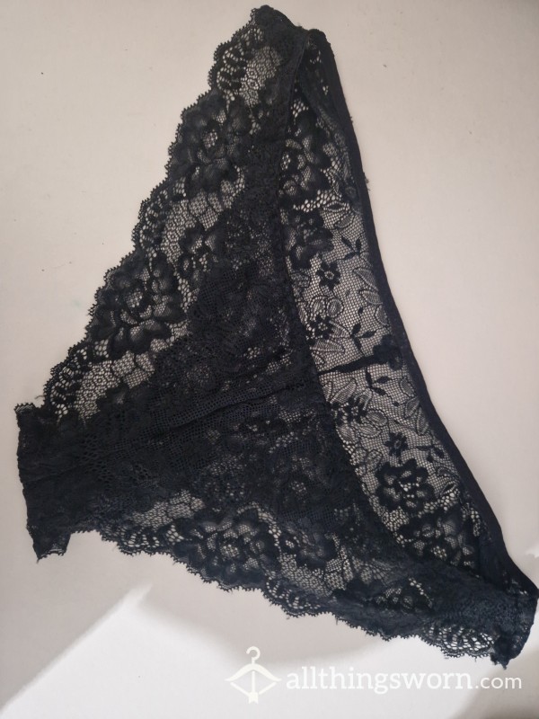 Juicy Black Lace Panties Worn 24 Hours By Becca