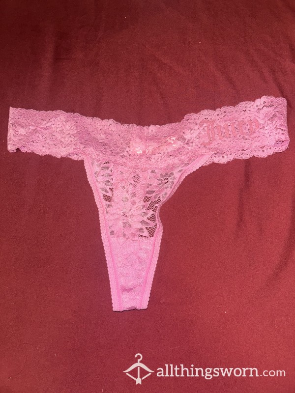 Juicy Pink Lace Thong