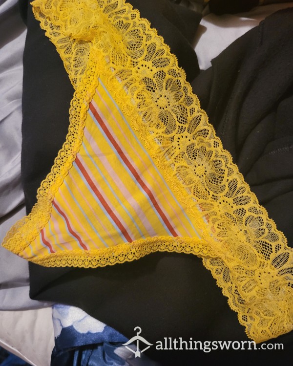 Just Played In, Yellow Worn Striped Thong