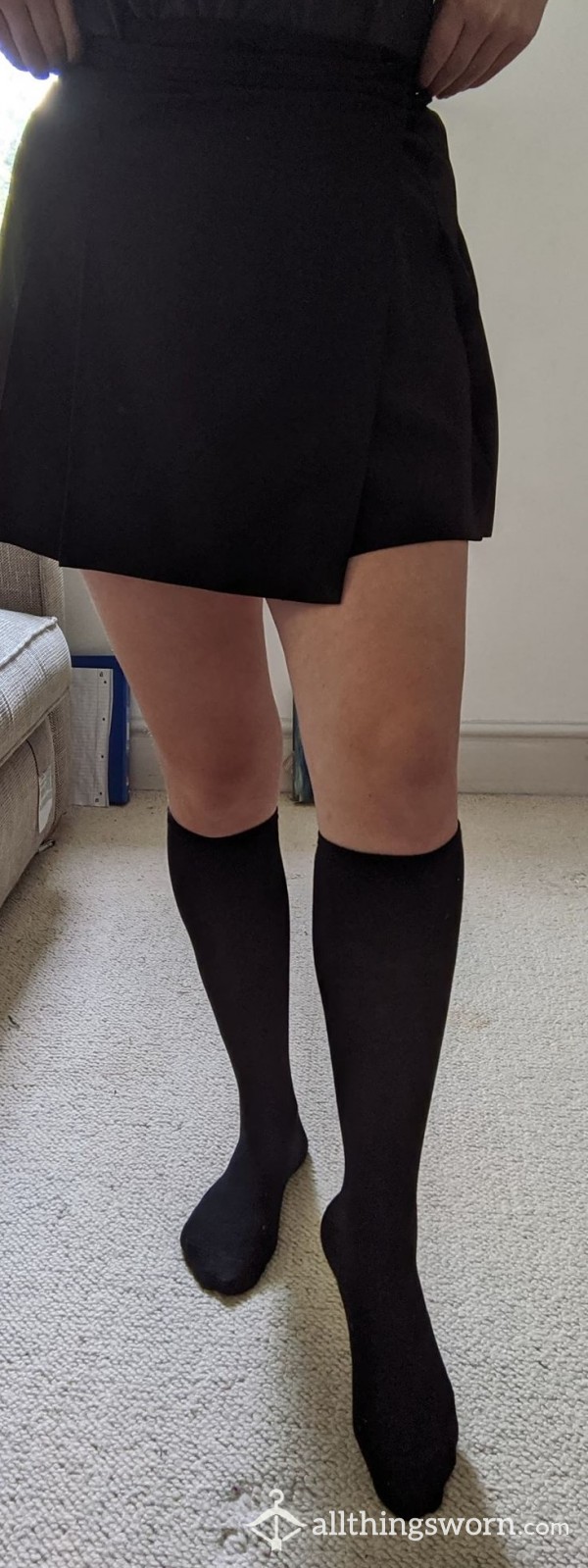 Knee High Black Socks