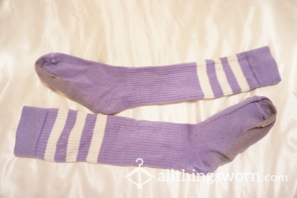 ( FREE SHIPPING ) Knee High Lavender Tube Socks