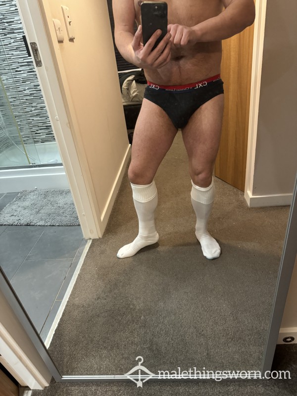 Knee White Rugby Socks