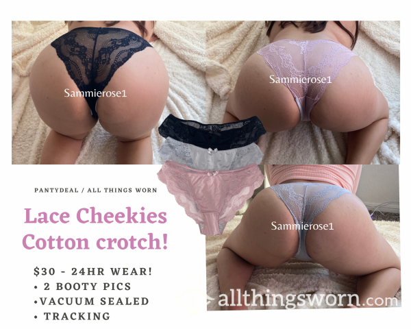 Lace Cheekies - Cotton Crotch!