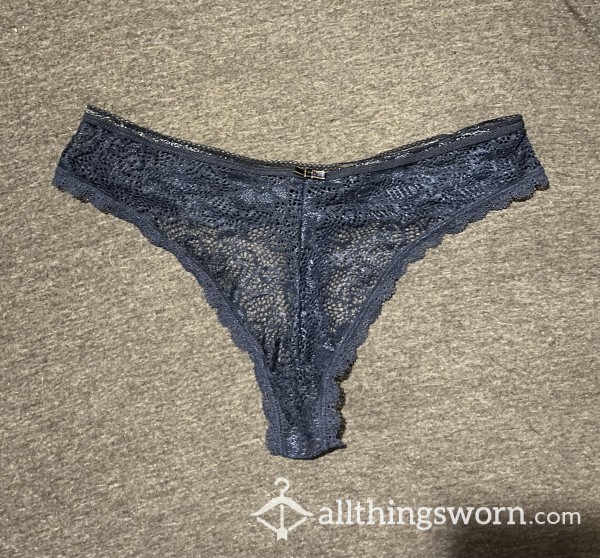 Lace Navy Thong