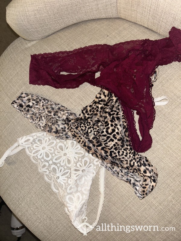 Lace Thongs (3 Worn Pairs )😍🤤🤤🤤